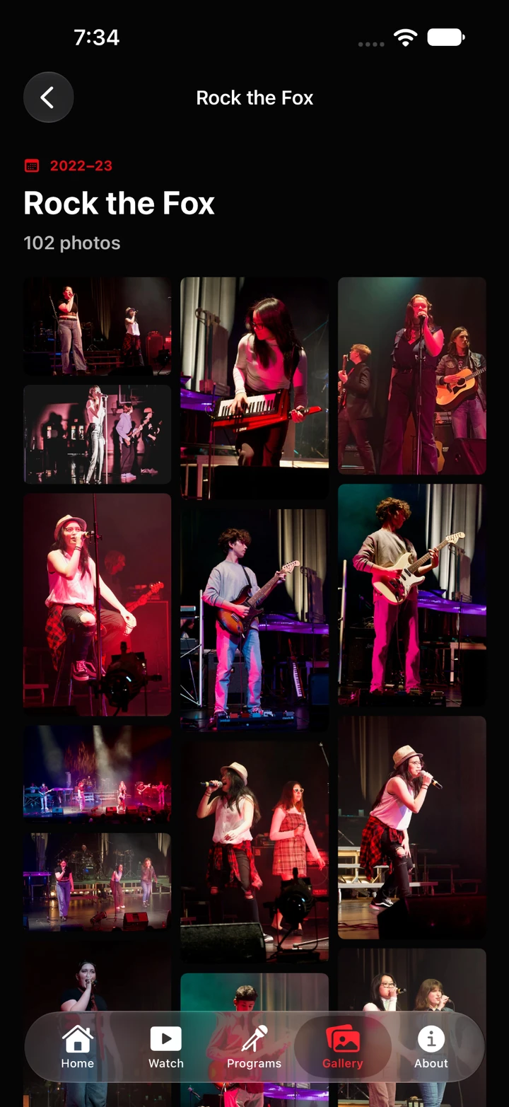 Rock the Fox showing the concert photo gallery.